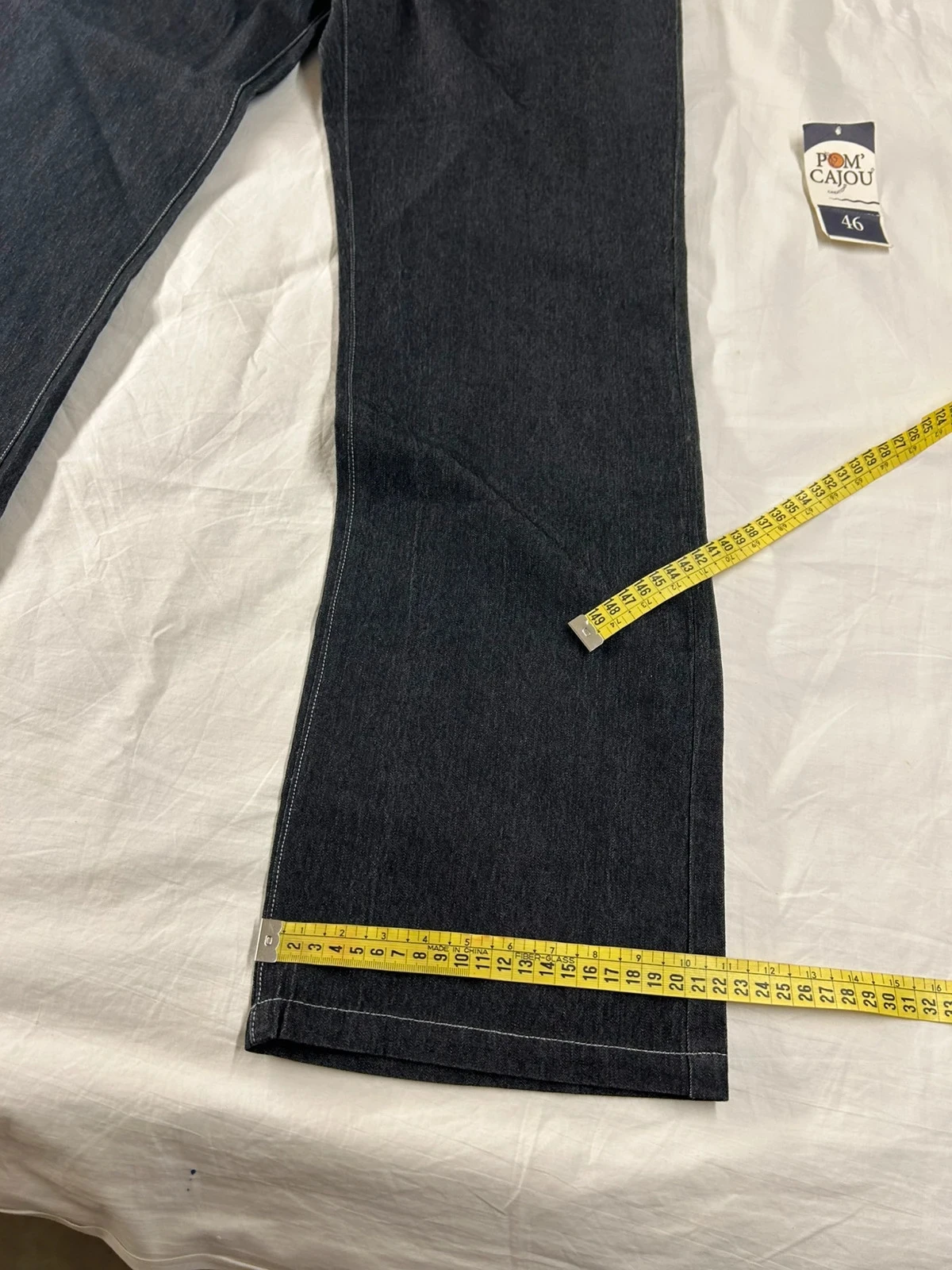 Calça jeans reta preta pom’cajou tamanho 46 nova – photo 7